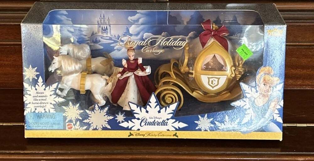 Vtg 90s Walt Disney Cinderella Royal Holiday Carriage Horses Mattel Princess
